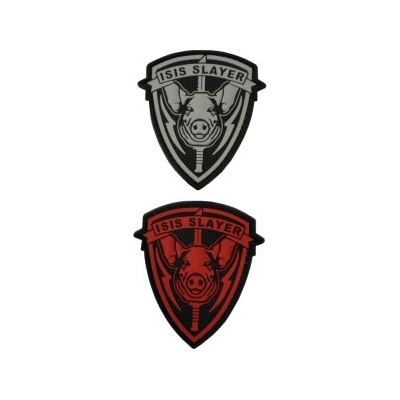 ARMED PATCHES PVC nášivka ISIS SLAYER, Pig bílá – Zboží Dáma