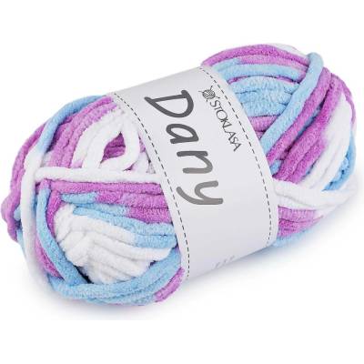 Pletací žinylková příze Dany 100 g Varianta: 2 fialová sv. modrá světlá, Balení: 1 ks 60672/156957/281782