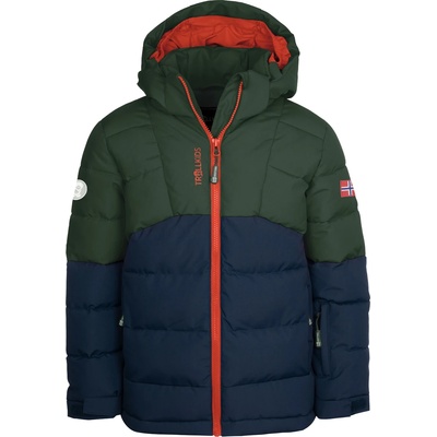 TROLLKIDS Детско зимно яке Trollkids Kid's Gryllefjord Jacket Winter jacket - Forest Green / Navy / Flame Orange - размер 104 (EU) (703-2828-0313)