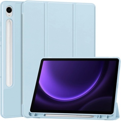 Vsetkonamobil 66572 LEATHER Zaklápací kryt Samsung Galaxy Tab S9 FE / Tab S10 FE / S10 Lite svetlomodrý
