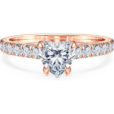 SAVICKI Годежен пръстен Share Your Love: розово злато, лабораторни диаманти с шлифовка "сърце