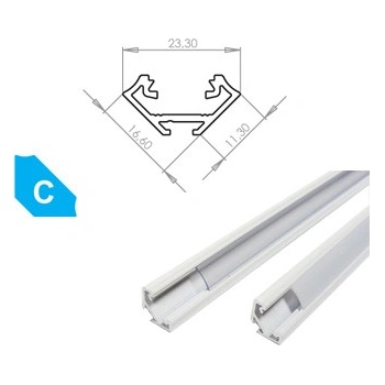 Berge Hliníkový Profil 2m LUMINES-C2-B