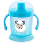 Canpol babies Неразливаща се чаша с твърд накрайник и капаче Canpol - Bunny and Company, 200 ml, Синя (31/300_blu)