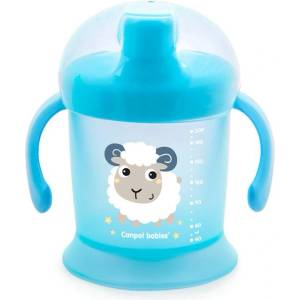Canpol babies Неразливаща се чаша с твърд накрайник и капаче Canpol - Bunny and Company, 200 ml, Синя (31/300_blu)