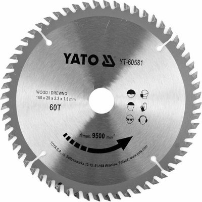 VIDLICOVÝ KOTOUČ NA DŘEVO 160X20MM YT-60581 YATO