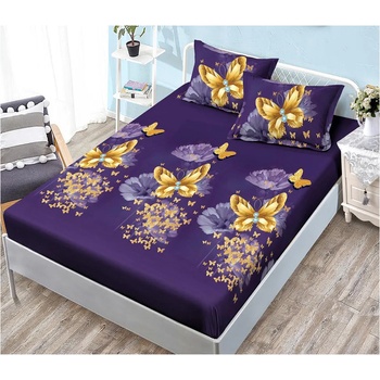 EmonaMall Долен чаршаф с ластик и две калъфки EmonaMall, 3 части - Модел S13738 (S13738-666666)