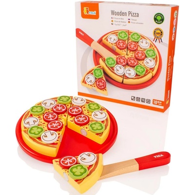 Viga drevené krájanie pizza v papierovej krabici