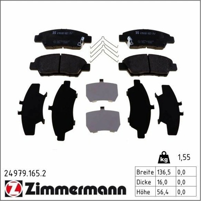Sada brzdových destiček, kotoučová brzda ZIMMERMANN 24979.165.2 24979.165.2