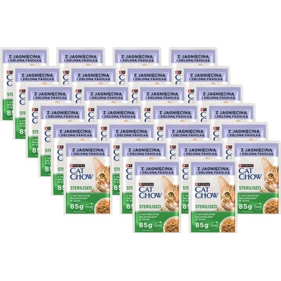 CAT CHOW Sterilizované krmivo s jahňacím mäsom a zelenými fazuľkami v omáčke 26 x 85 g