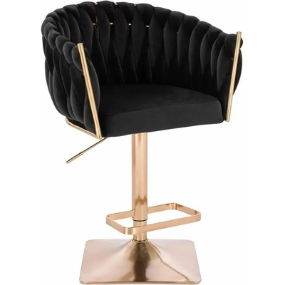LuxuryForm Design Norden Velur na zlatej hranatej podstave čierna