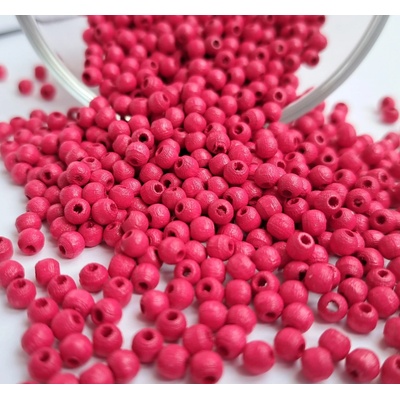 Detoa dřevěné korálky tmavě růžové 4 mm 10 ks – Zbozi.Blesk.cz