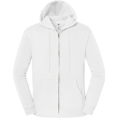 Fruit of the Loom mikina Iconic Premium Hooded Sweat Jacket white