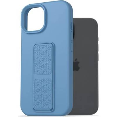 Púzdro AlzaGuard Liquid Silicone Case with Stand iPhone 15 modré