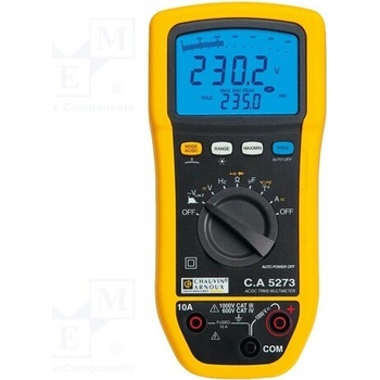 Chauvin Arnoux C.A 5273 ochrana proti stříkající vodě (IP54) CAT III 1000 V, CAT IV 600 V Displej (counts): 6000