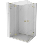 Mexen Lunar L Duo лява отваряема душ кабина 100 x 90 см, прозрачна, златна - 834L-100L-090P-50-00 (834L-100L-090P-50-00)