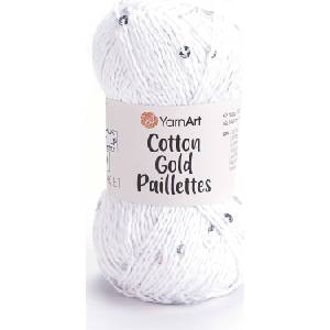 YARNART Cotton Gold Paillettes 7102 Плетива прежда (Cotton Gold Paillettes 7102)