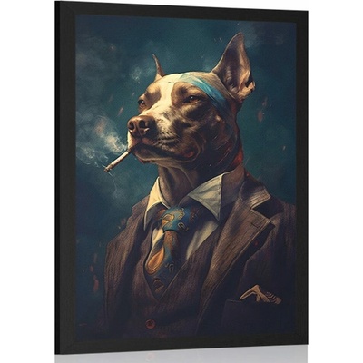 Plakát zvířecí gangster pes - 60x90 black
