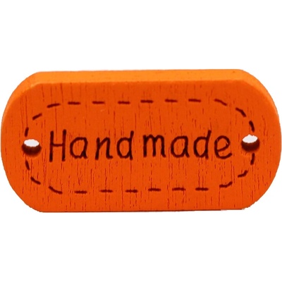 Pro Háčkování Hand made dřevěný oválný oranžový