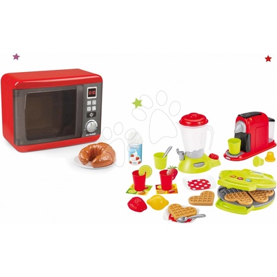 Smoby Tefal Elec Micro Wave set mikrovlnka elektronická a vaflovač s mixérom kávovarom a vaflami