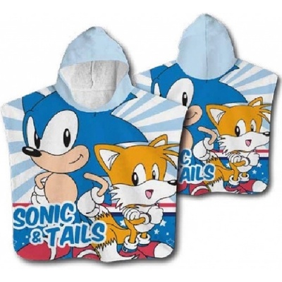 Pončo ručník Ježek Sonic 100 x 55 cm