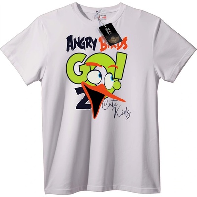 NOONEBRAND Тениска Angry Birds Напред! - M, White