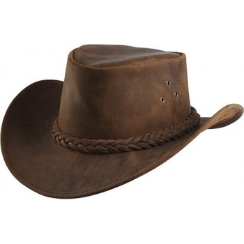 RANDOL'S Westernový klobouk Antique kožený hnědý