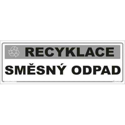 Recyklace - Směsný odpad, Samolepka, formát 290x100 mm, Samolepicí