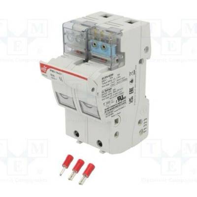DF ELECTRIC 485222 Zásuvka; 14x51mm; na přípojnici DIN; 50A; 690VAC; Póly: 2; 750VDC