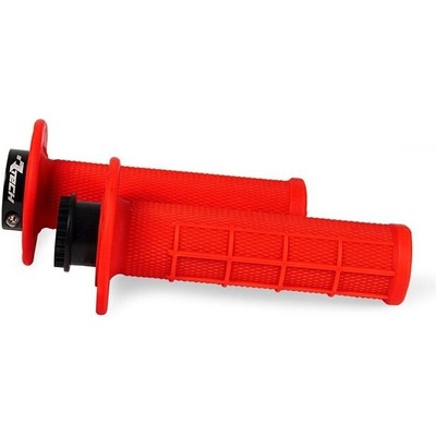 Gripy lock-on R20 Half Waffle, RTECH (neon červené, 1 pár)