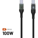 FIXED FIXDD-CC2-BK USB-C/USB-C s displejom a podporou PD, USB 2.0 100 W, 2m, černý
