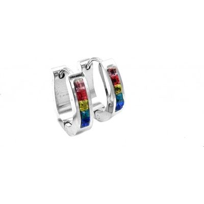 Steel Jewelry náušnice barevné oválky z chirurgické oceli NS220249