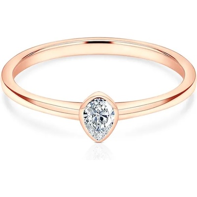 SAVICKI Годежен пръстен Pure: розово злато, диамант с шлифовка