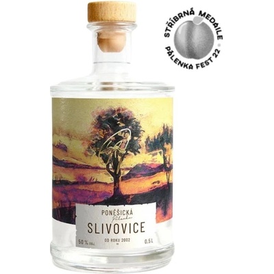 Poněšická slivovice 50% 0,5 l (holá láhev)