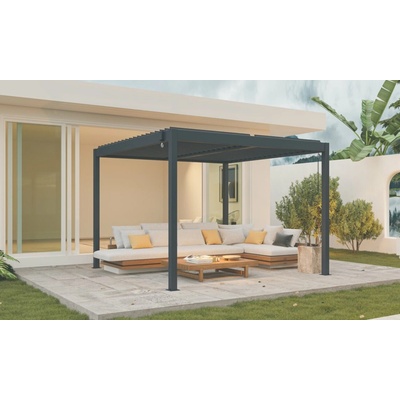 Hliníková bioklimatická pergola s lamelami BestBerg BBP-9G 3 x 3 m sivá