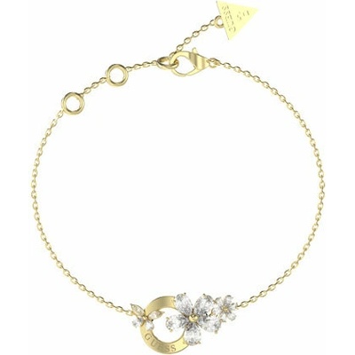 Guess nežný pozlátený náramok s kvetinami Lily JUBB05106JWYG 18,4 cm