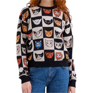 DEDICATED Дамски пуловер DEDICATED Women's Sweater Arendal Cat Bingo Jumper - Black (117-3871-0114)