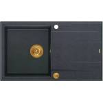 Quadron Вградена композитна мивка Quadron Unique Evan 111 черно - медно 86x50 см (HCQE8650U8_PVDC1_P2O) Мивка за вграждане