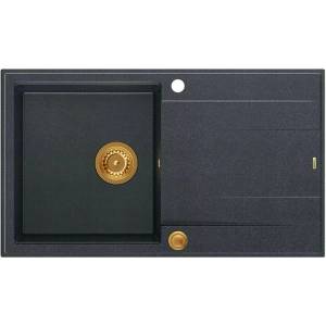 Quadron Вградена композитна мивка Quadron Unique Evan 111 черно - медно 86x50 см (HCQE8650U8_PVDC1_P2O) Мивка за вграждане