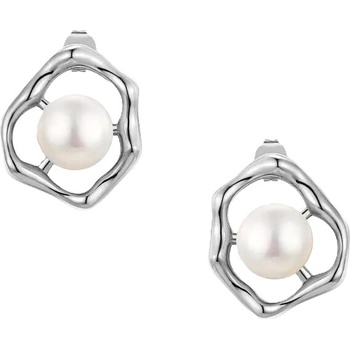 Dabog Strieborné 925 dámske náušnice Mare Perla pripomínajúce morské perly ST-Z-NA-003