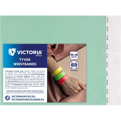 Identifikačný náramok, 3/4", tyvek, tyrkysový, VICTORIA OFFICE
