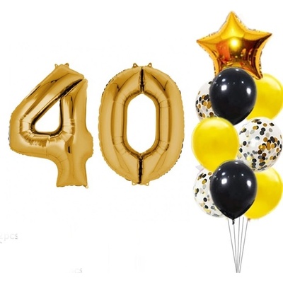Balónkový set zlatočerný číslo 40