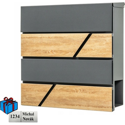 KĽUČKA D3638 poštovní schránka antracit + imit.dřeva Antracit + dřevo Ano – Zbozi.Blesk.cz