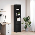 vidaXL Висока дъска Черен дъб 37, 5x35x180 см инженерно дърво (861662)