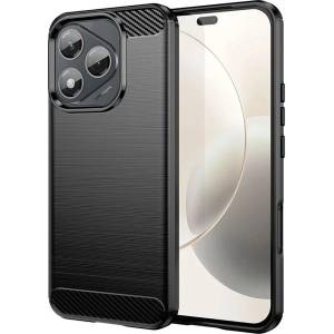  Силиконов Калъф Techsuit Carbon Fibre Brushed за Honor 400 Lite, Черен