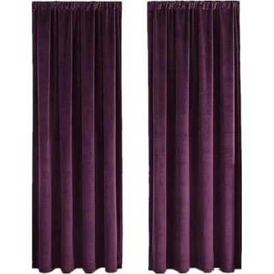 Zatemňovací, termoizolační sametový závěs se zavěšením grommet top - Fialový, 150 x 250 cm