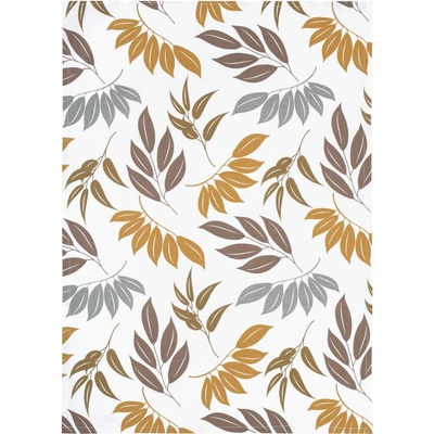 SCANquilt DEKORO vetvičky s listami okrová sivá 50 x 70 cm