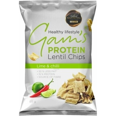 Gam's Proteín Lentil Chips Limetka & Chilli 65 g