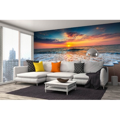 DIMEX ART Самозалепваща се флизелинова фототапета изгрев над морето 375 x 250 см