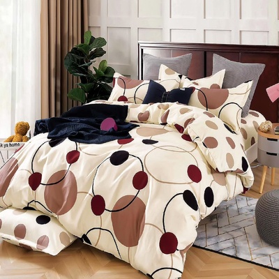 EmonaMall Двулицево спално бельо с ластик EmonaMall, 6 части - Модел S17744 (S17744-33333e)