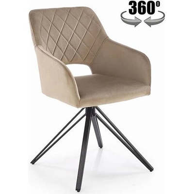 ЕВРОМАР Трапезен стол k-535 бежов/черен 360° (100.003.0330)